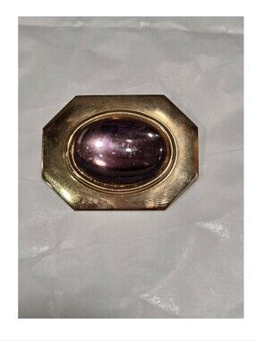 Vintage Goltone Purple Jewel Brooch